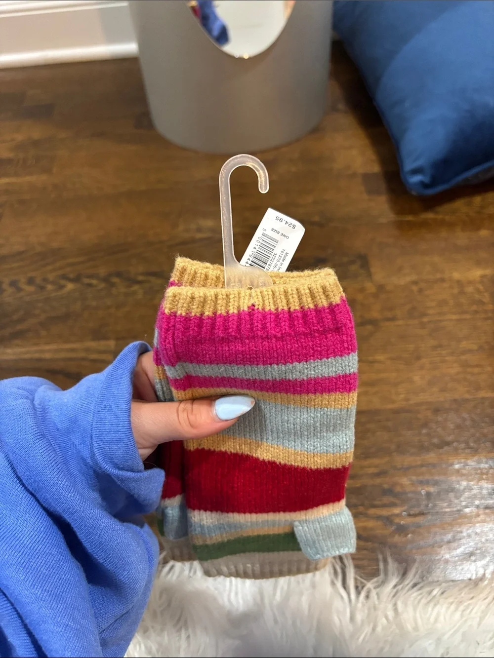 Colorful Striped Knit Gloves - Multicolor